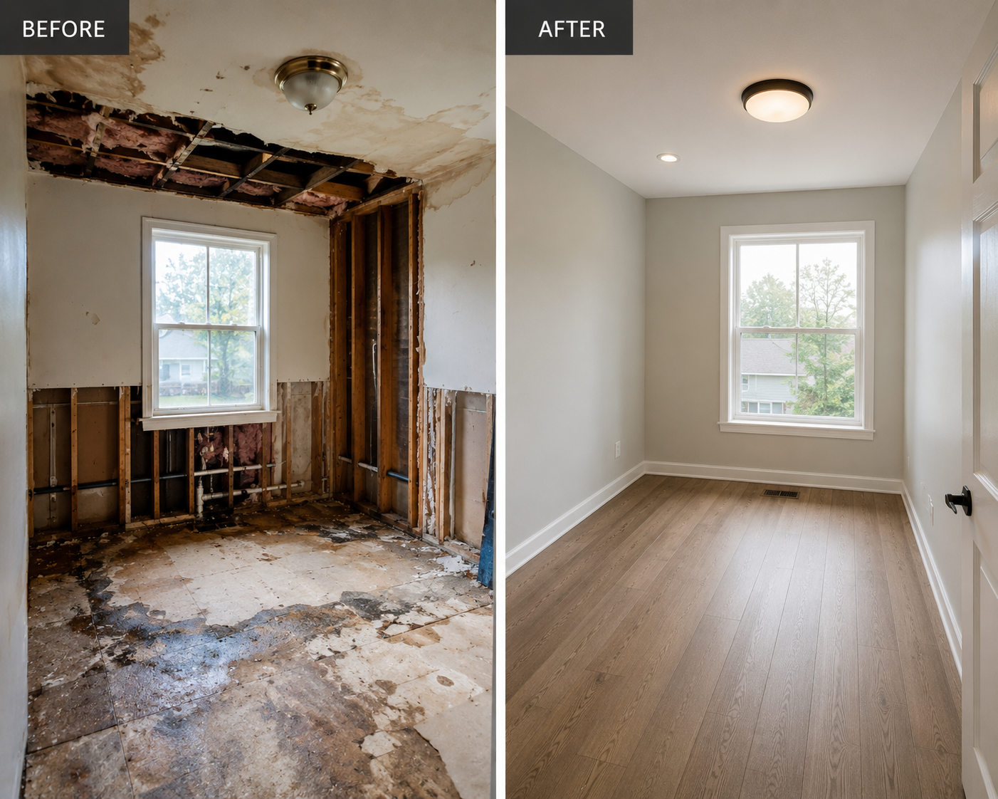 Insurance Restoration Before and After - Surrey