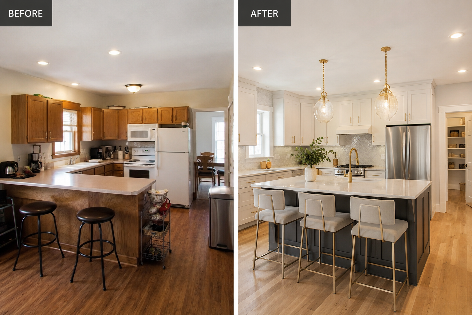 Kitchen Renovation Before and After - Mount Pleasant Vancouver