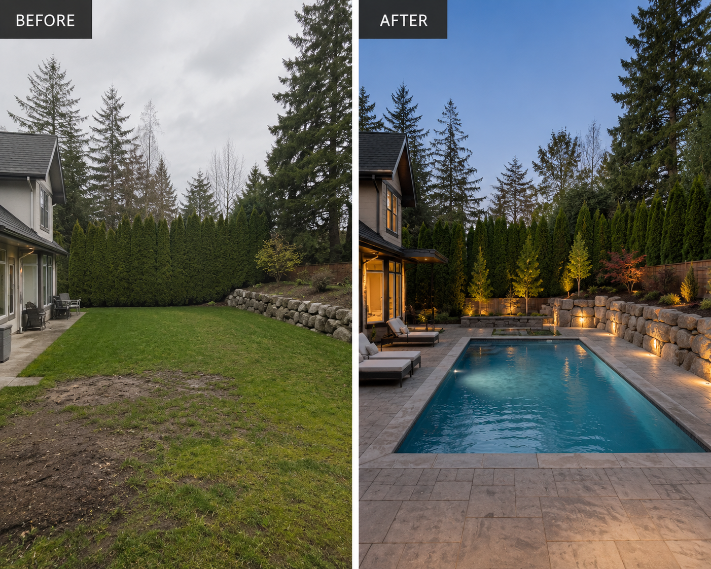 Custom Pool and Paving Project - Langley