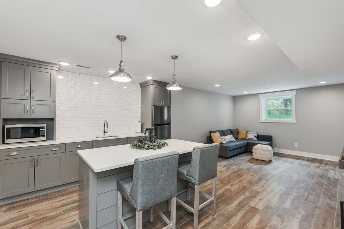 Finished basement with kitchen and living area in Langley