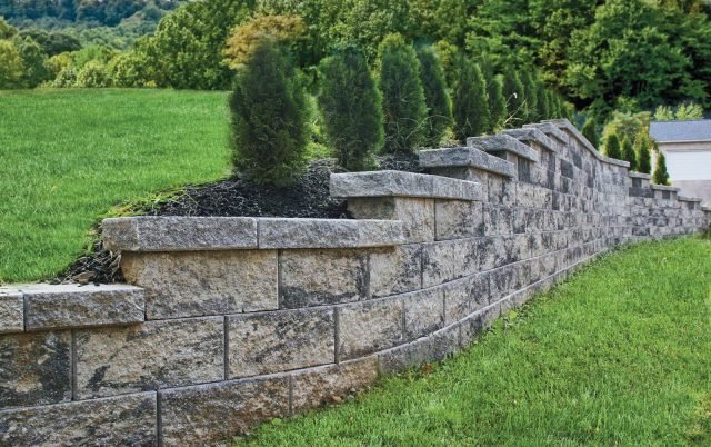 Tiered retaining wall construction in Coquitlam